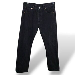33x31 Levis 501 Black Jeans Black Cotton Pants Rockabilly Punk Goth